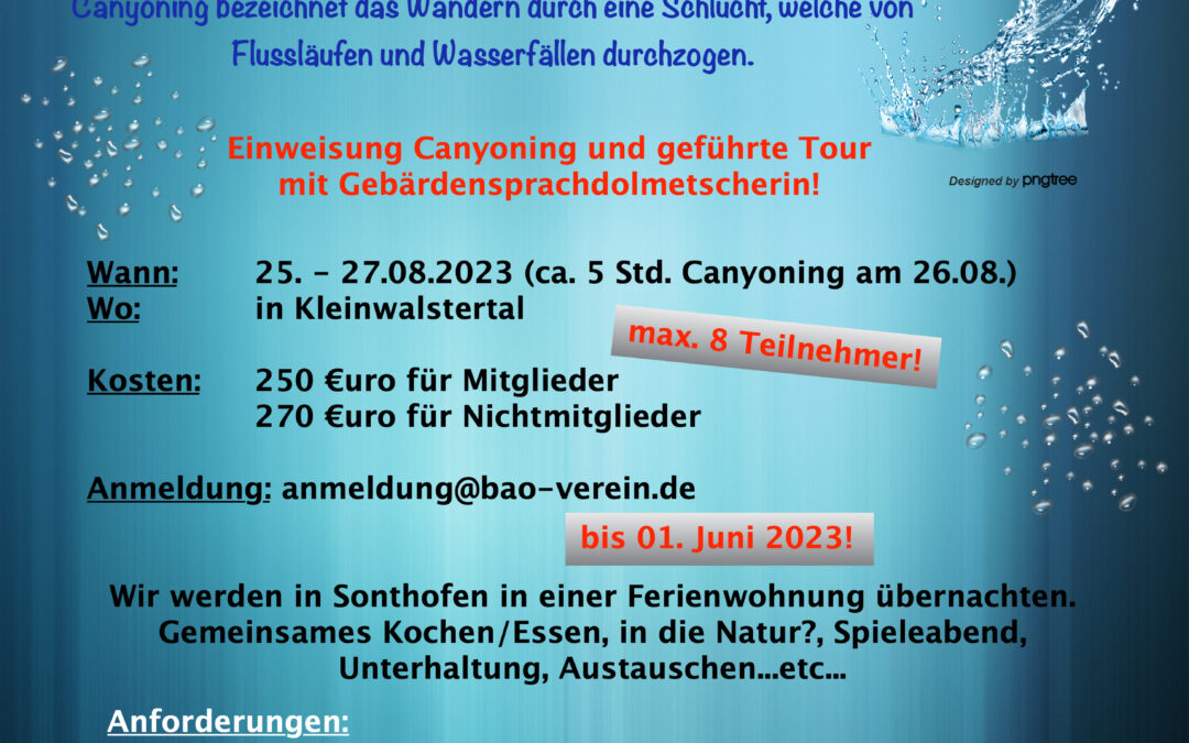 Canyoning 2023 in Kleinwalsertal